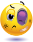 Smile with Black eye Sticker