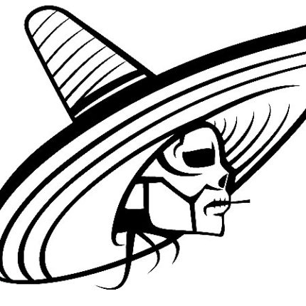 Sombrero Skull Car Decal