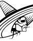 Sombrero Skull Car Decal