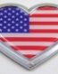 USA HEART Chrome 3D Adhesive Emblem
