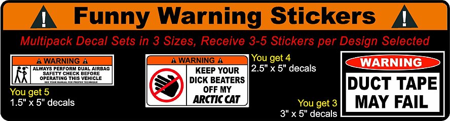 Funny Warning Stickers 06 - Pro Sport Stickers