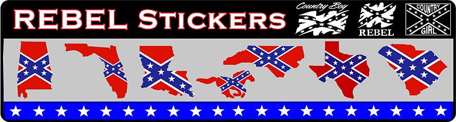 Car Rebel Flag Decals Stickers